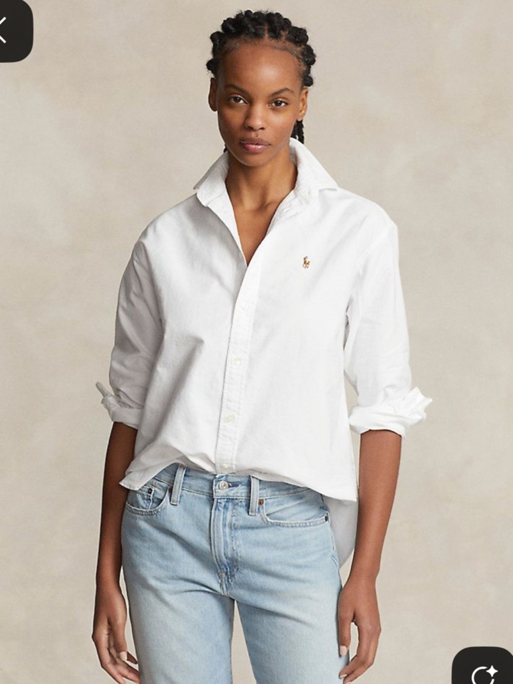 Ralph Lauren White Button-Down Oxford Shirt